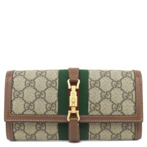 グッチ GUCCI チェーンウォレット ジャッキー1961 チェーン付き ウォレット GGスプリームキャンバス レザー ベージュ×エボニー ゴールド金具 652681 【箱】 【中古】未使用保管品