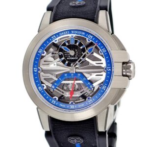 ハリーウィンストン Harry Winston プロジェクト Z15 OCEASR42ZZ001 OH済 ブルー シルバー レトログラード 限定 メンズ 腕時計自動巻き グレー 【中古】中古美品