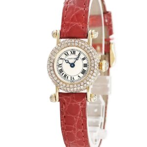 カルティエ Cartier ディアボロ ミニ W1511556 K18YG無垢 ダイヤ アイボリー ラウンド 青針 ラウンド レディース 腕時計クオーツ シルバー 【中古】