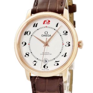 オメガ OMEGA デ ヴィル プレステージ CO-AXIAL 50周年記念 424.53.40.20.04.004 K18RG無垢 白 デイト メンズ 腕時計自動巻き ホワイト 【中古】