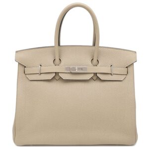 エルメス HERMES ハンドバッグ バーキン35 トゴ トゥルティエールグレー シルバー金具 グレージュ □N 【保存袋】 【中古】