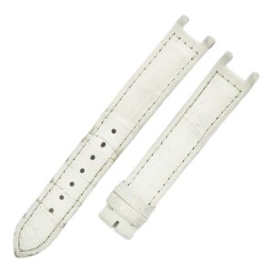 カルティエ Cartier 腕時計パーツ パシャ用 クロコバンド クロコダイル オフホワイト 純正 替え ベルト ストラップ 15ｍｍ 白 【中古】