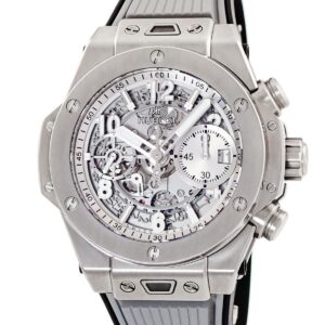 ウブロ HUBLOT ビッグバン ウニコ エッセンシャルグレー 441.NX.4210.RX.HEC22 クロノグラフ デイト 限定 メンズ 腕時計自動巻き シルバー 【中古】中古美品