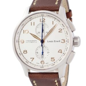 ルイ・エラール LOUIS ERARD 1931 クロノグラフ LE73228AA01 シルバー アラビア デイト 青針 クラシック メンズ 腕時計自動巻き シルバー 【中古】中古美品