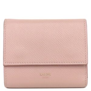 セリーヌ CELINE 三つ折り財布 スモール トリフォールドウォレット レザー グレインドカーフスキン ヴィンテージピンク ゴールド金具 コンパクト 10B573BEL 【箱】 【中古】中古美品