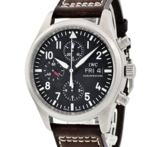 IWC IWC パイロットウォッチ クロノグラフ IW371701 ブラック デイデイト スモールセコンド メンズ 腕時計自動巻き ブラック 【中古】中古美品