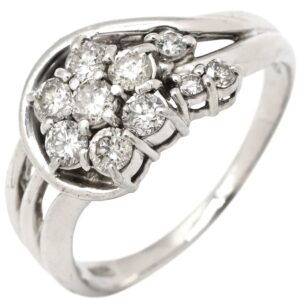 リング 指輪 ダイヤモンド 0.50ct プラチナシルバー フラワーモチーフ プラチナ900 13号 【中古】中古品