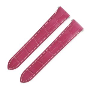 カルティエ Cartier 腕時計パーツ 純正 サントス ドゥ カルティエ バックル用 クロコダイル ピンク 未使用 替え ベルト 18.5ｍｍ シャイニー ピンク ライトレッド 【中古】未使用保管品