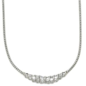 ネックレス ダイヤモンド 1.00ct デザイン プラチナシルバー プラチナ Pt900 バゲットカット 【中古】中古品