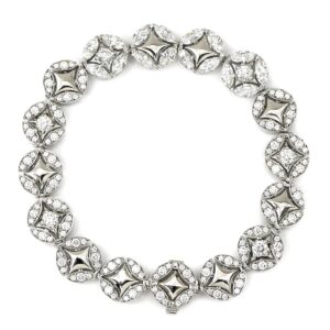 【★3％OFFクーポン】ルイヴィトン LOUIS VUITTON ブレスレット ギャラクシー ダイヤモンド ホワイトゴールド モノグラムフラワー 18K 750 WG QA5068 【ケース】 【中古】新品同様品