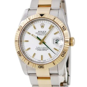 ロレックス ROLEX デイトジャスト ターノグラフ 116263 D番 K18YG×SS コンビ ホワイト バー 緑針 日本限定 メンズ 腕時計自動巻き ホワイト 【中古】