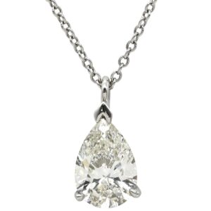 ティファニー Tiffany & Co ネックレス ティアドロップ プラチナシルバー T&Co. Pt950 1P 1石 ダイヤ ペアシェイプ 雫 しずく型 ソリテール 【中古】