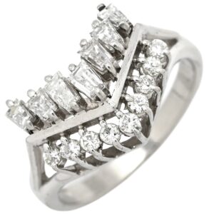 リング 指輪 ダイヤモンド 0.52 0.17ct プラチナシルバー V字 Vライン プラチナ900 PM900 12号 【中古】中古品