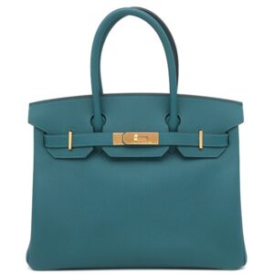 エルメス HERMES ハンドバッグ バーキン30 ヴォーエプソン ヴェールボスフォール ゴールド金具 青緑 Y 【箱】 【中古】中古美品