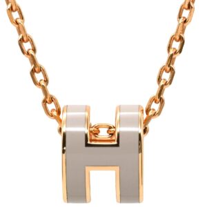 エルメス HERMES ネックレス ポップアッシュ ミニ ペンダント GP ラッカー マロングラッセ×ローズゴールド ピンクゴールド金具 新品 未使用 PG RG 【箱】 【中古】