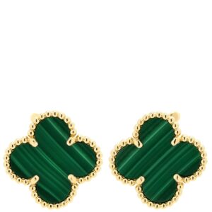 ヴァンクリーフアーペル Van Cleef & Arpels ピアス ヴィンテージ アルハンブラ グリーン×イエローゴールド 緑 18金 18K 750YG マラカイト VCARO3QL00 【箱】 【中古】