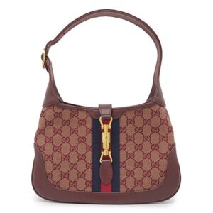 グッチ GUCCI 2WAYバッグ ジャッキー 1961 GGキャンバス レザー ボルドー ゴールド金具 ワンショルダー 636706 【箱】 【中古】新品同様品