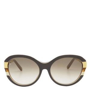 【★3％OFFクーポン】ルイヴィトン LOUIS VUITTON サングラス プティ スプソン 56□17 プラスチック ニッケル合金 ブラウン ゴールド金具 グラデーション キャットアイ ラメ Z0487E MO123 【箱】 【中古】中古美品
