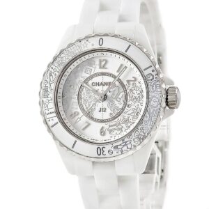 シャネル CHANEL J12 20 H6477 純正ダイヤ 白 20周年記念 限定 ラウンド レディース 腕時計クオーツ ホワイト 【中古】