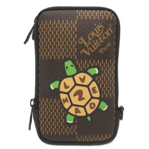 ルイヴィトン LOUIS VUITTON ショルダーバッグ ダブルフォンポーチ レザー ダミエエベヌジャイアントキャンバス ダミエジャイアント マットブラック金具 LVスクエアード コレクション NIGO カメ N40377 RFID 【保存袋】 【中古】中古美品