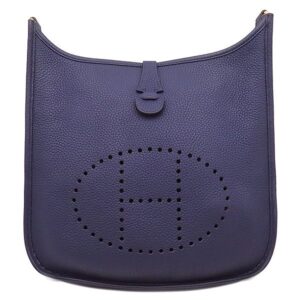 エルメス HERMES ショルダーバッグ エヴリン3 PM トリヨンクレマンス ブルーアンクル ゴールド金具 青紫 C 【保存袋】 【中古】中古美品