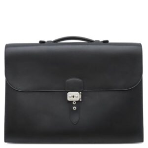 エルメス HERMES ビジネスバッグ サックアデペッシュ 41 ボックスカーフ ブラック シルバー金具 黒 ビジネスバッグ □C 【保存袋】 【中古】