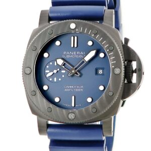 パネライ PANERAI サブマーシブル クアランタクアトロ カーボテック ブルー アビッソ PAM01232 Y番 デイト メンズ 腕時計自動巻き ブルー 【中古】