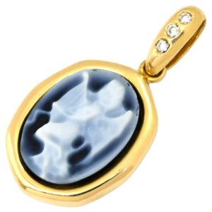 ミキモト MIKIMOTO ペンダントトップ ペルリータ ストーンカメオ イエローゴールド 18K 750 ネックレストップ 【中古】中古品