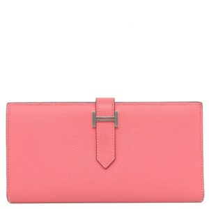 エルメス HERMES 長財布 ベアンスフレ ヴォーエプソン ローズアザレ シルバー金具 ピンク A 【箱】 【中古】中古美品