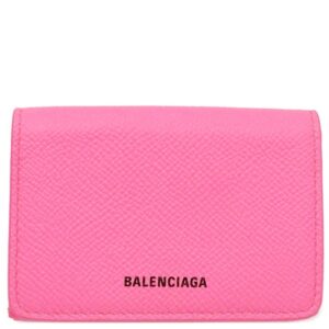 バレンシアガ BALENCIAGA 三つ折り財布 ヴィル ミニウォレット カーフ ピンク シルバー金具 コンパクトウォレット 558208 【箱】 【中古】
