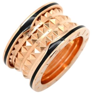 ブルガリ BVLGARI リング 指輪 ビーゼロワン ロック B-zero1 4バンド ピンクゴールド×ブラック #51(JP11) 黒セラミック 750PG 18金 10.5号 357959 【中古】