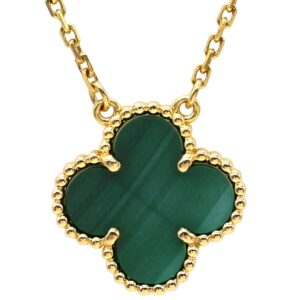 ヴァンクリーフアーペル Van Cleef & Arpels ネックレス ヴィンテージ アルハンブラ イエローゴールド×グリーン Au750 18K 18金 緑 マラカイト VCARO9VA00 【中古】