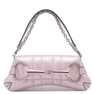 グッチ GUCCI ショルダーバッグ ホースビット チェーン ミディアム レザー ピンクオーロラ シルバー金具 764255 【保存袋】 【中古】新品同様品