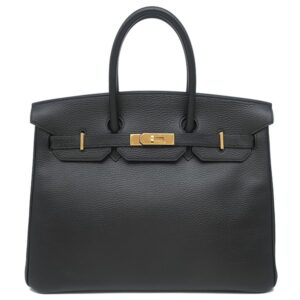 エルメス HERMES ハンドバッグ バーキン35 アルデンヌ ブラック ゴールド金具 黒 □E 【中古】中古美品