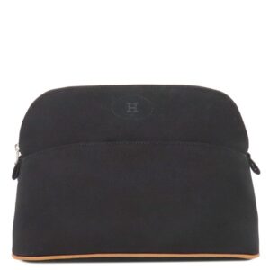 エルメス HERMES ポーチ ボリードポーチ MM コットン ブラック×オレンジ シルバー金具 【箱】 【中古】未使用保管品