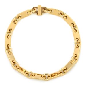 カルティエ Cartier ブレスレット PLAQUETTE フィガロ チェーン イエローゴールド プレート 18金 18K 750YG 【修理証明書】 【中古】新品同様品