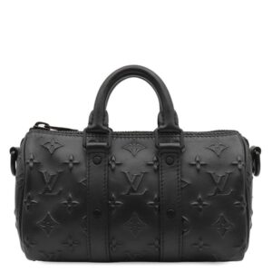 【★3％OFFクーポン】ルイヴィトン LOUIS VUITTON 2WAYバッグ キーポル XS レザー モノグラムシール モノグラムシール ブラック金具 ミニボストン エンボス M57960 RFID 【中古】中古品