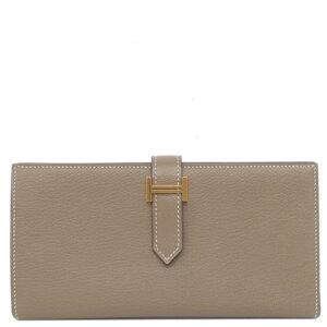 エルメス HERMES 長財布 ベアンスフレ シェーブル エトゥープ ゴールド金具 グレージュ Z 【箱】 【中古】新品同様品