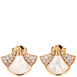 ブルガリ BVLGARI ピアス ディーヴァ ドリーム ダイヤ ホワイト×ピンクゴールド 18K 750PG 18金 パール シェル 【中古】中古美品
