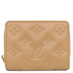 【★3％OFFクーポン】ルイヴィトン LOUIS VUITTON 二つ折り財布 ポルトフォイユ ルー ラムスキン キャメル ゴールド金具 モノグラム エンボス加工 M81673 RFID 【箱】 【中古】中古美品