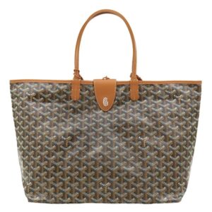 ゴヤール GOYARD トートバッグ サンルイPM PVCコーティングキャンバス ゴヤールディンキャンバス シュヴロッシュカーフスキン ブラック×タン シルバー金具 バッグクリップ付き リバーシブル 【保存袋】 【新品】