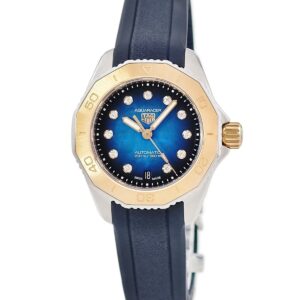 タグホイヤー TAG Heuer アクアレーサー プロフェッショナル200 WBP2450.FT6215 K18YG×SS 純正ダイヤ レディース 腕時計自動巻き ブルー 【中古】中古美品