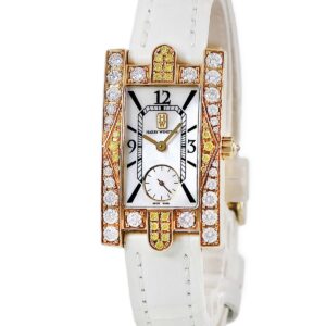 ハリーウィンストン Harry Winston アヴェニュー オーロラ 310/LQGL.MA03 K18YG無垢 純正ダイヤ＆サファイア レディース 腕時計クオーツ ホワイト 【中古】