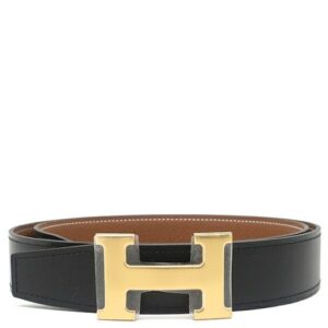 エルメス HERMES ベルト コンスタンスH ＃90 ボックスカーフ トゴ ブラック×ゴールド #90 ゴールド金具 新品 未使用 黒 茶 Hバックル ベルトバックル レザーベルト キット 38 K刻印(2025年製) 【箱】 【中古】