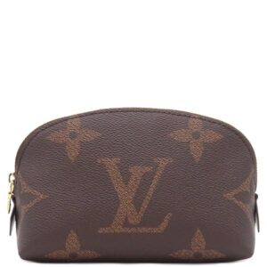 ルイヴィトン LOUIS VUITTON ポーチ ポシェット コスメティック PM レザー モノグラムリバース ブラウン×ベージュ ゴールド金具 茶 バイカラー モノグラムジャイアント 化粧ポーチ 新品 未使用 M59086 RFID 【箱】 【中古】