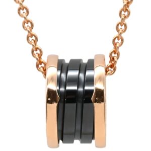 ブルガリ BVLGARI ネックレス ビーゼロワン ネックレス ピンクゴールドXブラック B-zero1 ペンダント 18K 750PG 黒 346083 【箱】 【中古】