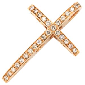 イーノス E-NO'S ペンダントトップ クロスモチーフ ダイヤモンド ピンクゴールド 十字架 【中古】中古美品