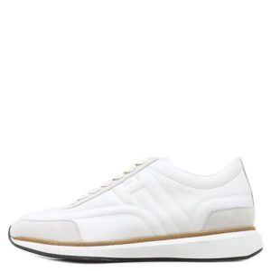 エルメス HERMES スニーカー イージー EASY カーフ シェーブルベロア ホワイト #39 新品 未使用 白 茶 レザー ソルド品 H221901Z 【保存袋】 【中古】未使用保管品