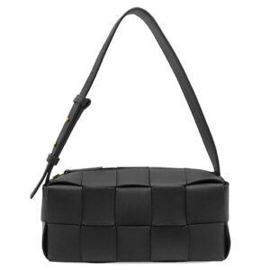 ボッテガヴェネタ BOTTEGA VENETA ショルダーバッグ スモール ブリック カセットバッグ レザー ブラック ゴールド金具 黒 【保存袋】 【中古】中古美品