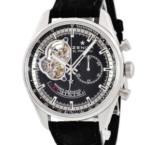 ゼニス ZENITH エルプリメロ クロノマスター オープン パワーリザーブ 03.2080.4021/21.C496 ブラック 黒 メンズ 腕時計自動巻き ブラック 【中古】中古美品